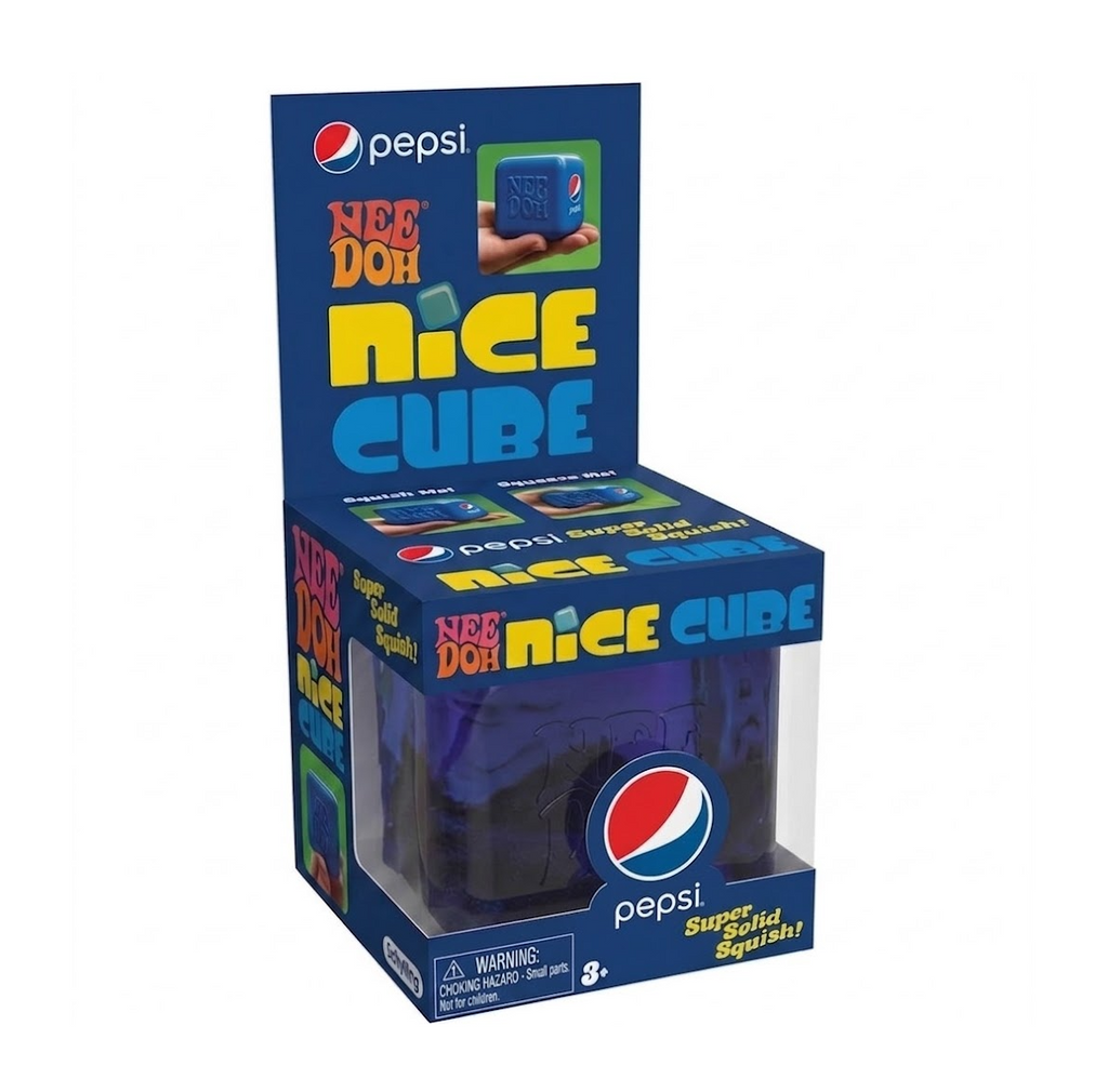 Pepsi Nee Doh Nice Cube Hard Squishy Sensory Toy, Limited Edition Stress Relief Fidget Cube, Collectible Squishy Toy for Kids and Adults