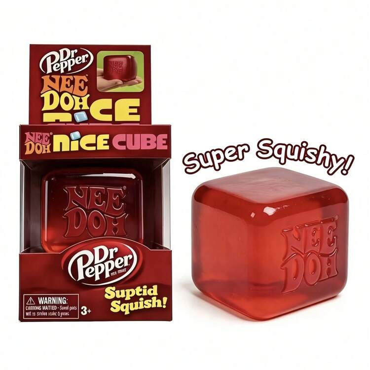 Needoh 2026 Limited Edition Dr Pepper Red Nice Cube Suptid Squish Squeeze Toy
