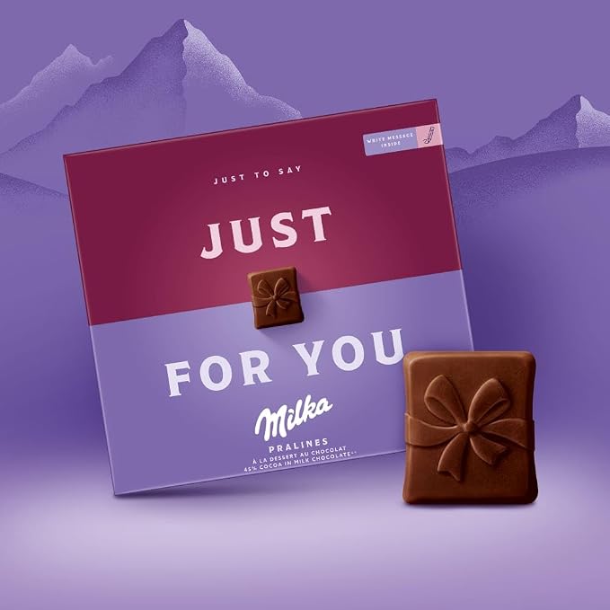Milka Praline Just For You Milk Chocolates with Cocoa Filling 110g Gift Box