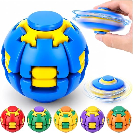 Focus Spinner Ball Fidget Toy, PRE-Booking Press-to-Spin 360° Rotating Stress Relief Ball, Fidget Toy for Kids & Adults, Press and Spin Ball Anxiety Relief, Desk Toy