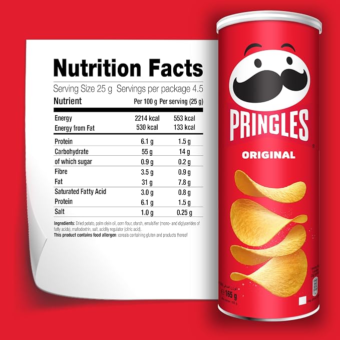 Pringles Original Sharing Crisps 185g (Pack of 6)