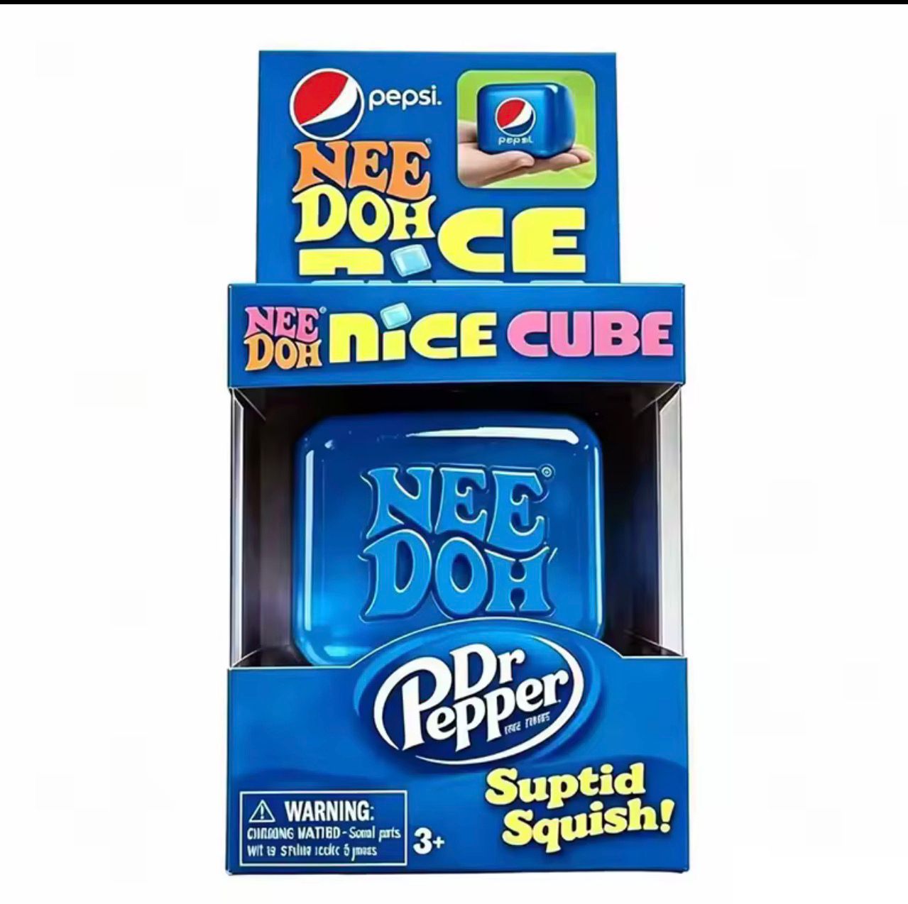 Pepsi Nee Doh Nice Cube Hard Squishy Sensory Toy, Limited Edition Stress Relief Fidget Cube, Collectible Squishy Toy for Kids and Adults
