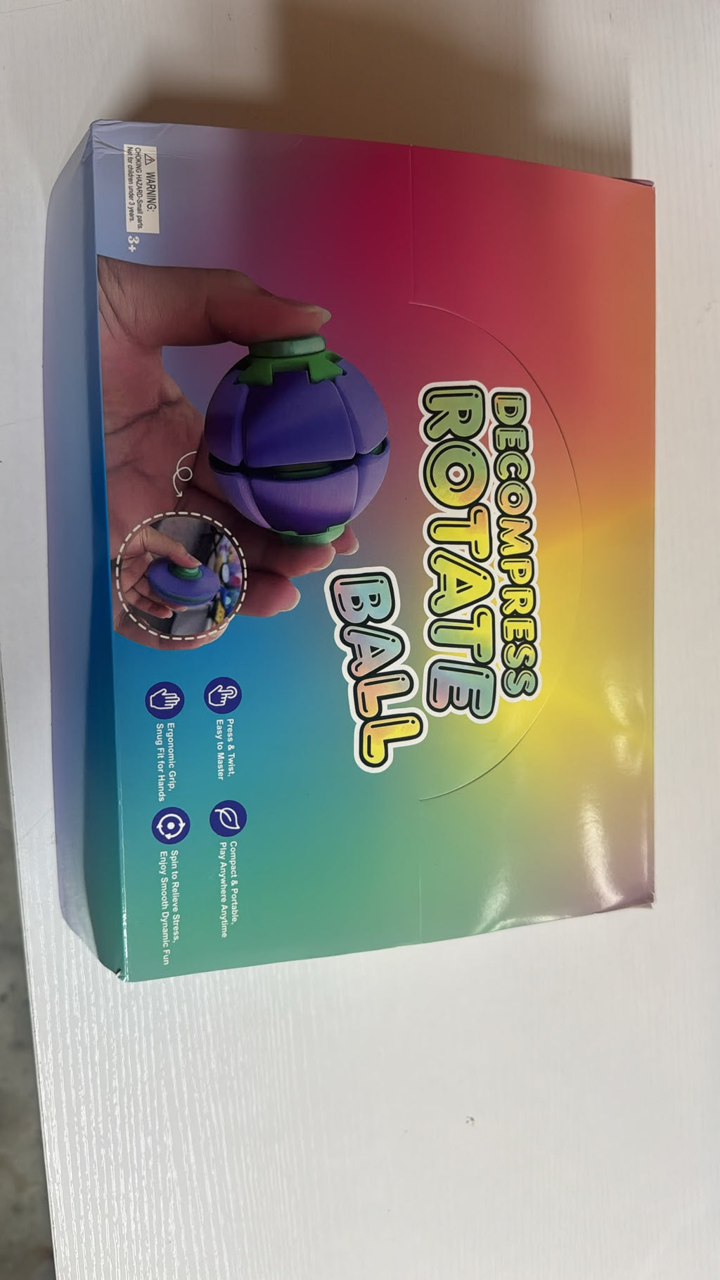 Focus Spinner Ball Fidget Toy, PRE-Booking Press-to-Spin 360° Rotating Stress Relief Ball, Fidget Toy for Kids & Adults, Press and Spin Ball Anxiety Relief, Desk Toy