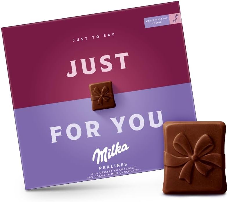 Milka Praline Just For You Milk Chocolates with Cocoa Filling 110g Gift Box