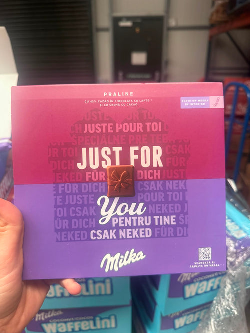 Milka Praline Just For You Milk Chocolates with Cocoa Filling 110g Gift Box