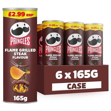 Pringles Flame Grilled Steak Sharing Crisps 6 x 165g